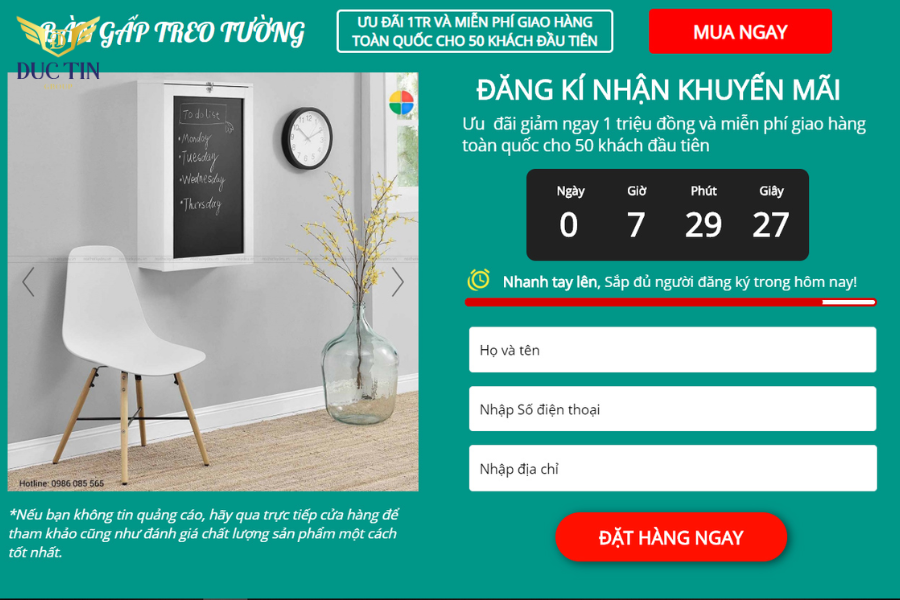 Landing page thu thập khách hàng